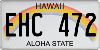 HI license plate EHC472