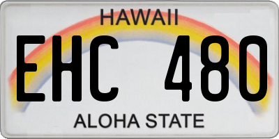 HI license plate EHC480