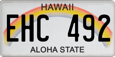 HI license plate EHC492
