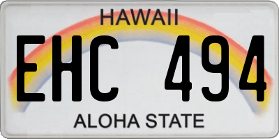 HI license plate EHC494