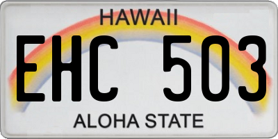 HI license plate EHC503