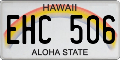 HI license plate EHC506
