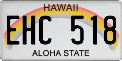HI license plate EHC518
