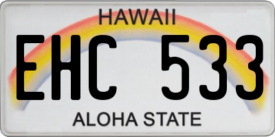 HI license plate EHC533
