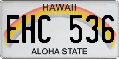 HI license plate EHC536