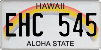 HI license plate EHC545