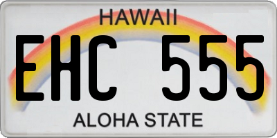 HI license plate EHC555