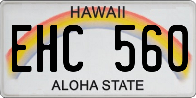 HI license plate EHC560