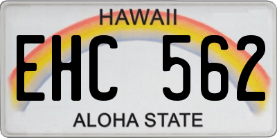 HI license plate EHC562