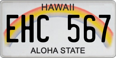 HI license plate EHC567