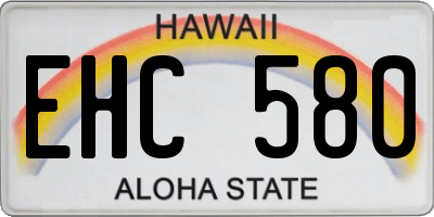 HI license plate EHC580