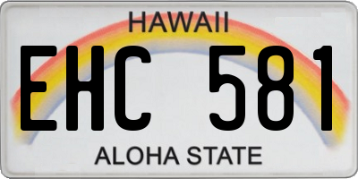 HI license plate EHC581