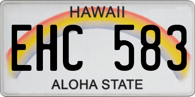 HI license plate EHC583