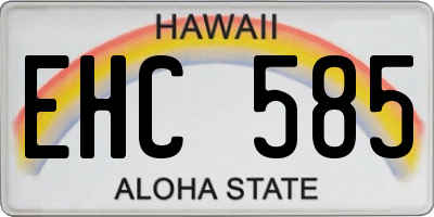HI license plate EHC585