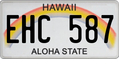 HI license plate EHC587