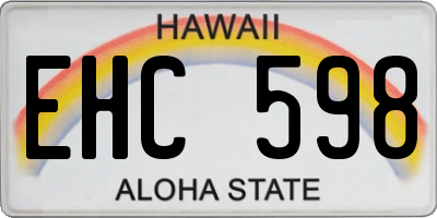 HI license plate EHC598
