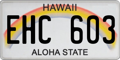 HI license plate EHC603
