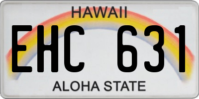 HI license plate EHC631