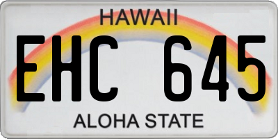 HI license plate EHC645