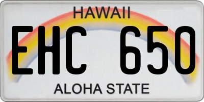 HI license plate EHC650