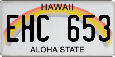 HI license plate EHC653