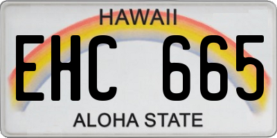 HI license plate EHC665