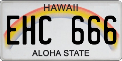 HI license plate EHC666