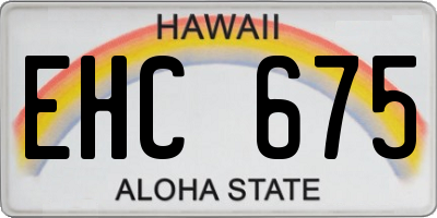 HI license plate EHC675