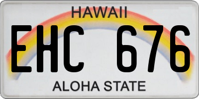 HI license plate EHC676