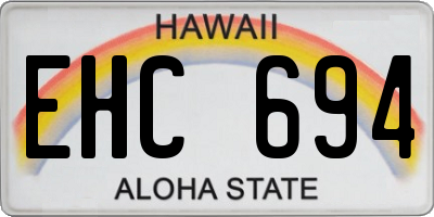 HI license plate EHC694