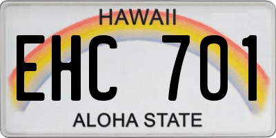 HI license plate EHC701