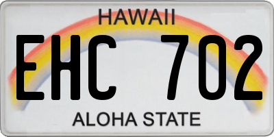 HI license plate EHC702