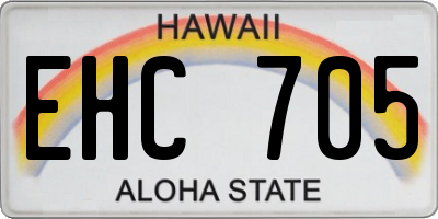 HI license plate EHC705