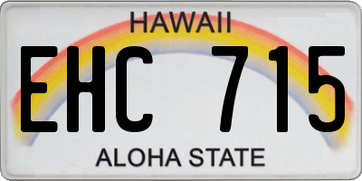 HI license plate EHC715