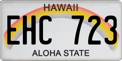 HI license plate EHC723