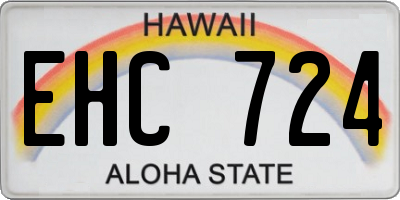 HI license plate EHC724