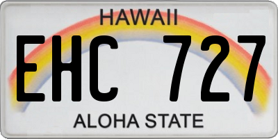 HI license plate EHC727