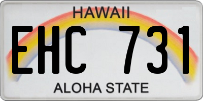HI license plate EHC731