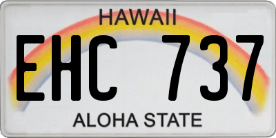 HI license plate EHC737