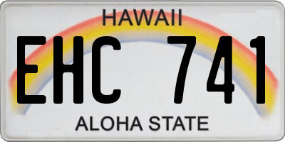 HI license plate EHC741