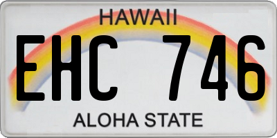 HI license plate EHC746