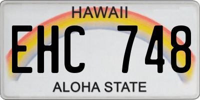 HI license plate EHC748