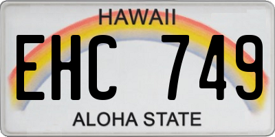 HI license plate EHC749