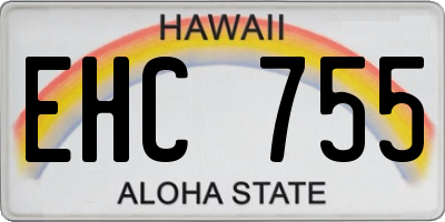 HI license plate EHC755