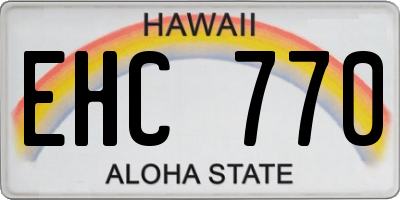 HI license plate EHC770