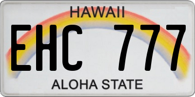 HI license plate EHC777