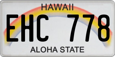 HI license plate EHC778
