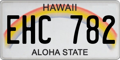 HI license plate EHC782
