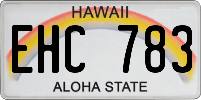 HI license plate EHC783