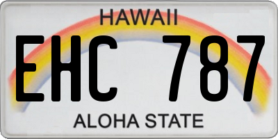 HI license plate EHC787